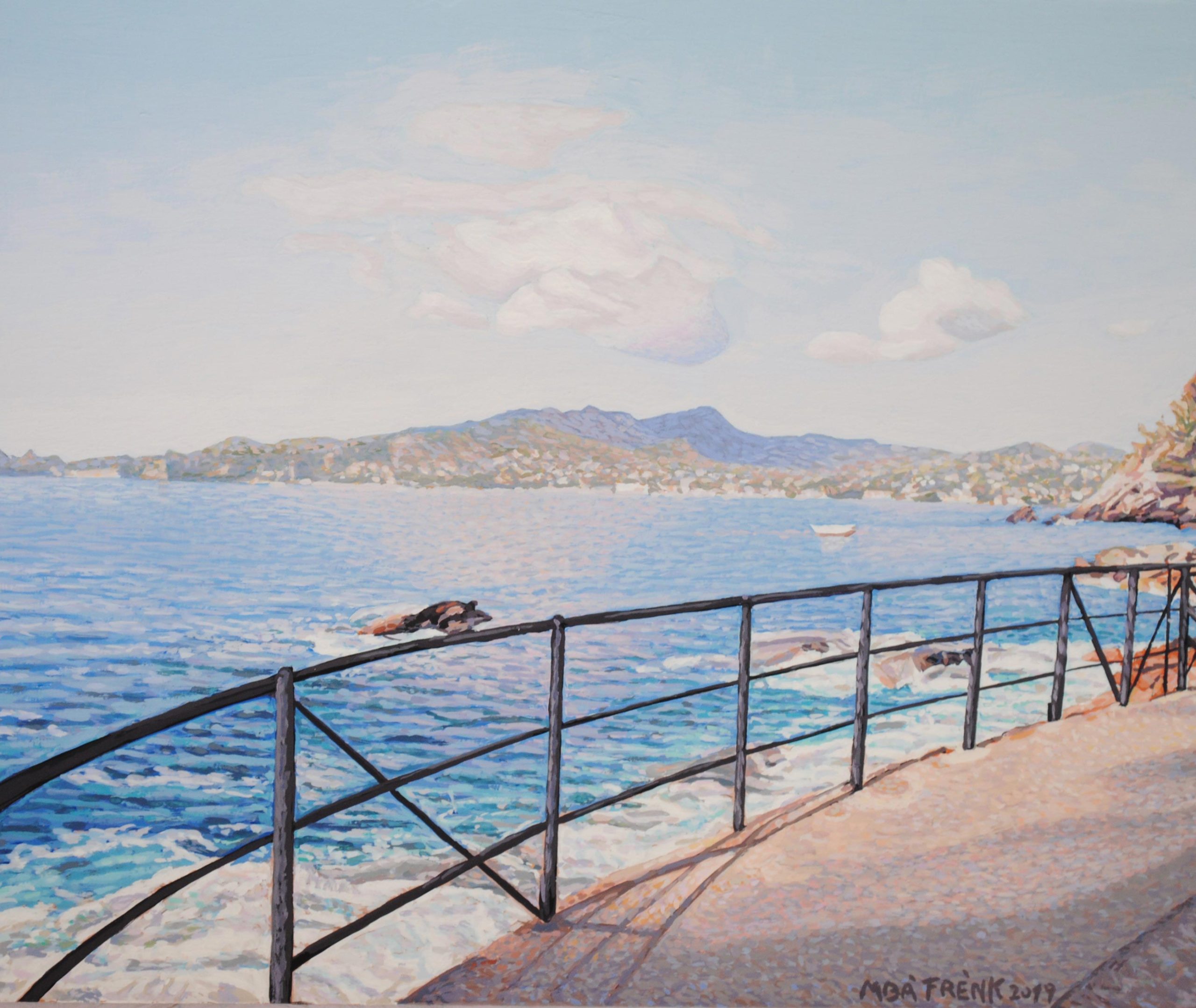 Vendita online opera dal titolo “Zoagli - Passeggiata a mare Est” realizzata dall'artista contemporaneo Mbà Frènk, Francesco Cassanelli